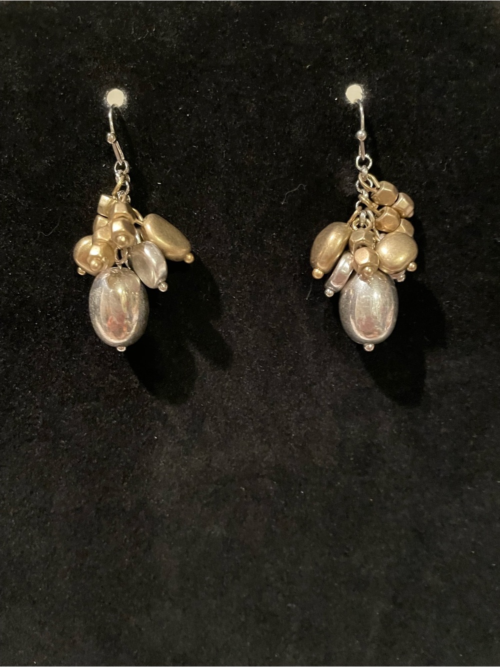 QVC Gold and Silver-Tone Cluster Drop Earrings